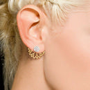 10 pairs ear jacket stud lotus flower earrings for women and girls set for