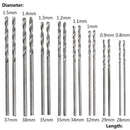 16PCS HSS White Steel Twist Drill Bit Set 0.8-1.5mm For Electric Grinding Drills