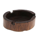 Southeast Asia Style Art Furnishing Brown Round Wooden Cigarette Ashtray for