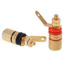 2pcs Screw Plated Speaker Binding Posts Terminal 4mm Sockets for Banana Plugs