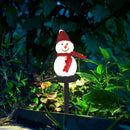 LED Solar Snowman Spike Light In-Ground Garden Lawn Path Lamp (C Red) A