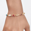 Fashion Women Elegant Crystal Rhinestone Leaf Chain Bracelet Bangle Jewelry Gift