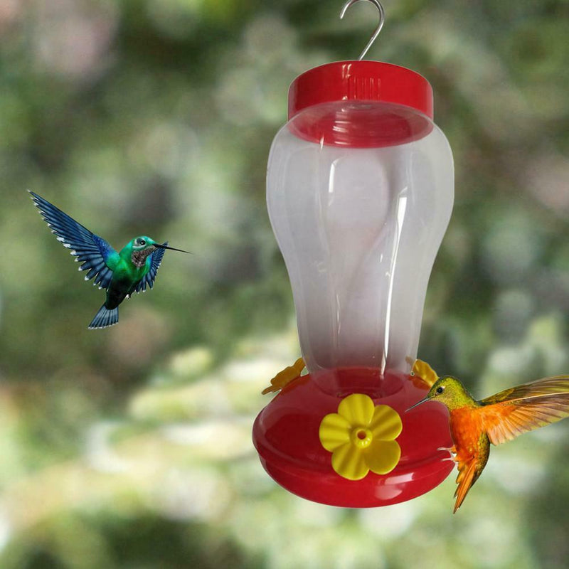 Hanging Hummingbird Feeder Outdoor Plastic Flower Iron Hook Bird Feeder