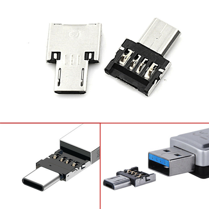 3Pcs Micro USB Male to USB Female OTG Flash Drive Adapters Converter For Phone &