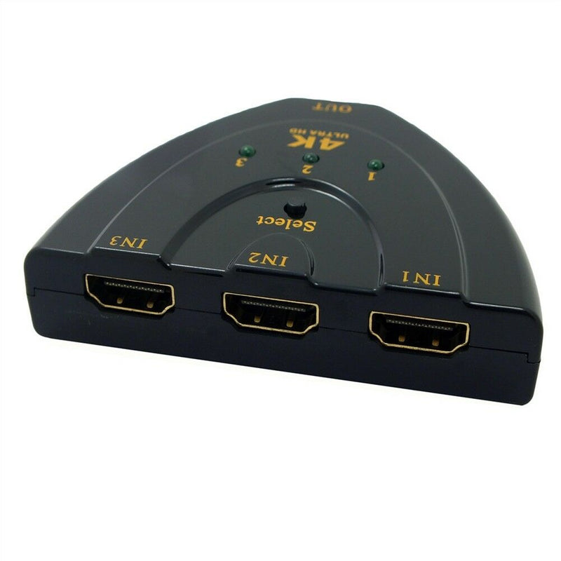 3-Port 4K HDMI Switcher Selector Splitter Hub For HDTV-DVD PS4 1080p