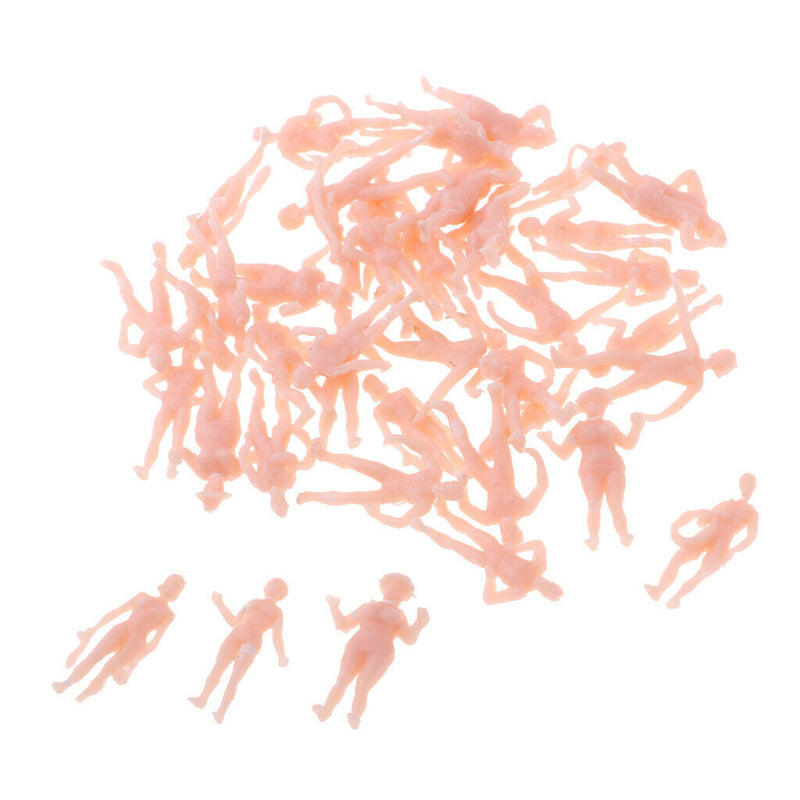 2 Sets 1/87 Scale Beach Crowd Action Figures HO Train Roadway Scene Building