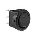 20A 12V 3 Pin Car Auto Boat On Off Round Dot LED Rocker Toggle Switch Red Light