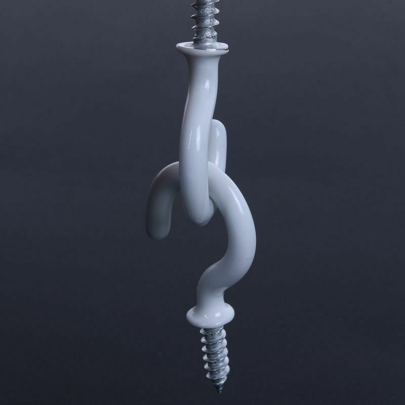 1.1 inchCup Mug Hooks Shouldered Metal Screw-in plastic coated Hanging whti Y7V7