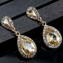 Elegant Water Drop Crystal Earrings Rhinestone Dangle Women Wedding Jewelry