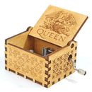 Retro Hand Cranked Wood Music Box Party Xmas Gift Household Decor Ornament