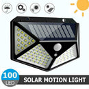 100 LED Solar Power PIR Motion Sensor Wall Light Garden Lamp Outdoor T3E2