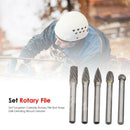 5pcs/set Tungsten Carbide Rotary File Burr Rasp Drill Grinding Wood Grinder A
