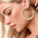 Rattan Earrings Handmade Straw Wicker Braid Hoop Earrings Lightweight State