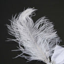 Bowknot Wedding Signing Pen White Ostrich Feather Pen with Diamante