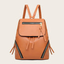 Women Drawstring Backpack Leather Travel Girls School Shoulder Bag (Yellow) A
