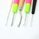 Set of 5 Different Size Bent Latch Hook Crochet Needle Hook, 1 Pieces Woode