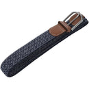 Men Casual Canvas Belt Elastic Rubber Concise Belt Metal Buckle Belt Blue w