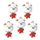 5Pieces Mini Pig Enamel Alloy Charms Pendant Jewelry DIY Crafts Findings
