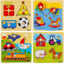 Adjustable Wooden Colorful AnimalBrick Puzzle Baby Kid Toddler Educational FT