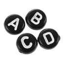 1000 Black Mixed Alphabet/ Letter Rondelle Beads 7mm(1/4 inch) F7M2