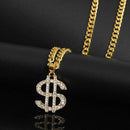 Hip Hop Punk Unisex Women Men Dollar Sign Pendant Chain Necklace Jewelry