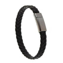 Men Women Punk Braided Leather Fashion Bracelet Magnetic Clasp Handmade Bangle