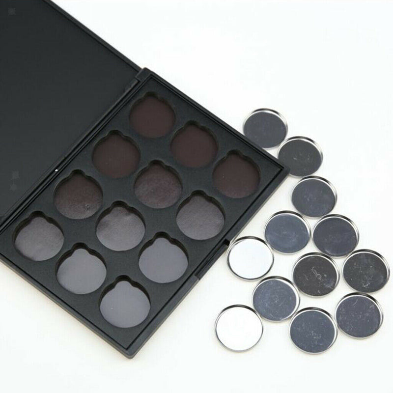 12 Grids Eyeshadow Blush Lipstick Palette  Foundation Case with Pans