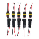 5 Kit 2 Pin Way Car Waterproof Electrical Connector Plug with Wire AWG Marine 3C