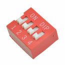 10Pcs Slide Type Switch Module 2.54mm 4-Bit 4 Position Way DIP Red Pitch M5D3