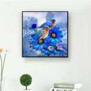 Needlework Diamond Embroidery 5D Diamond Painting Bird On A Blue Flower Pic Q6B5