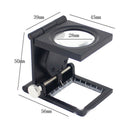 Three-Folding 8x Magnifier Magnifying Glass Stand Repair with LED Light Sou