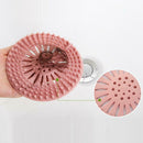 Silicone Sink Strainer Water Stopper Floor Drain Hair Bathtub Plug (Pink) A
