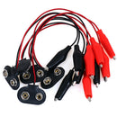 5Pcs 9V Battery Clip Power Cable Testing Line Adapter to Alligator Clip JR