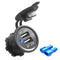 4.2A Car Motorcycle Dual USB Charger Socket Waterproof Touch Switch Power Outlet