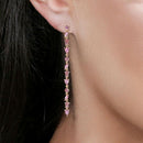 Trendy Rhinestones Flowers Drop Dangle Earrings Fashion Rhinestones Chain L Y4Y5