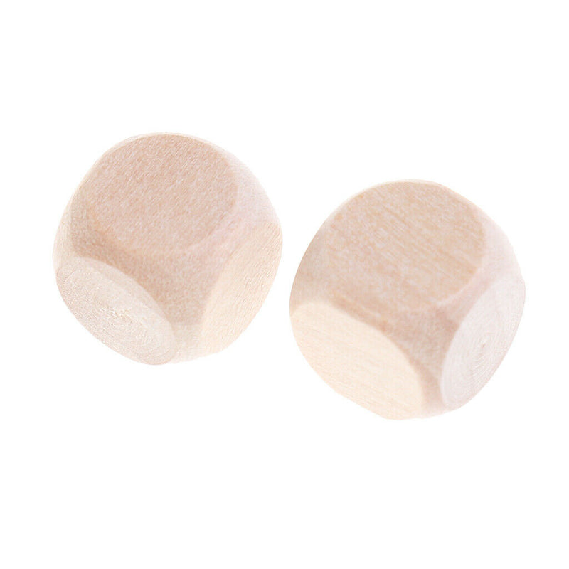 100pcs Wooden D6 DIY Rounded Corner Dice Set for Board Card Game Props 1cm