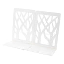 1Pair Contemporary Mat Simple Metal Bookends Book Ends White