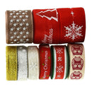 9 Rolls Christmas Ribbon, 2 Yards/Roll Grosgrain Ribbons Xmas Polyester Ribbons