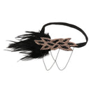 Handmade Feather Headband - Flapper Feather Headpiece - 1920s Beaded Headband