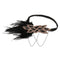 Handmade Feather Headband - Flapper Feather Headpiece - 1920s Beaded Headband