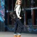 Women Backpack Purse 3 ways PU Washed Leather Rivet Studded Ladies Rucksack