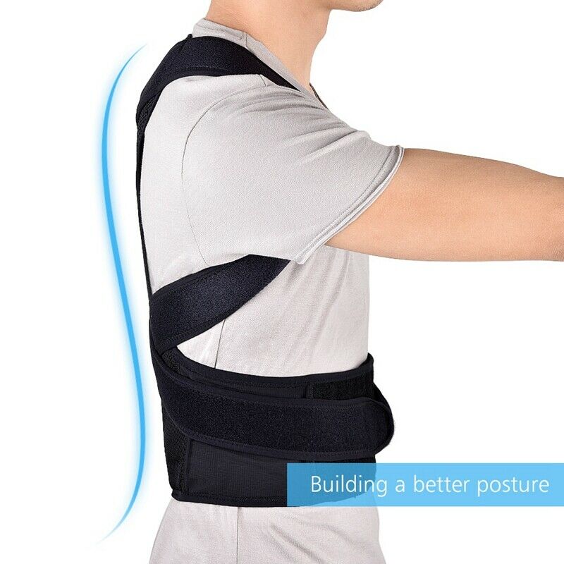 Back Posture Corrector Shoulder Lumbar Brace Spine Support Belt Adjustable  V8J5