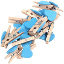 Love Heart Card Photo Clothespins Pegs Mini Wooden Clip 20pcs Blue M7M7