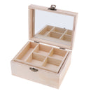 Wood Box Jewelry Case Wedding Gift Makeup Cosmetic Earrings Rings Rangement