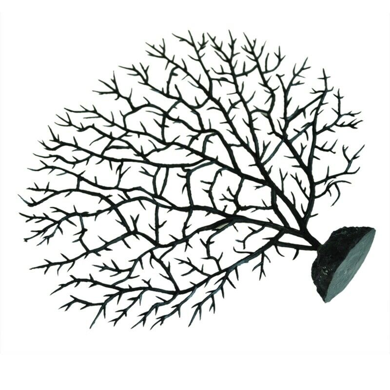Black Soft Plastic Coral Aquarium Simulation Underwater Ornament 5.5" Heigh