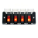 4 Gang Waterproof Car Marine Rocker Switch Panel Circuit Breaker Red Button