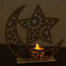 Ramadan Wooden Eid Mubarak Decoration For Home Moon Islam Mosque Muslim Woo K1K3