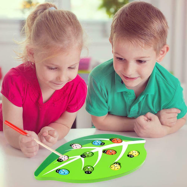 Wooden Magnetic Catch Insect Games Puzzle Parent-child Interactive Toys #gib