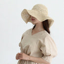 Women Summer Hats Sun Beach Panama Straw Hat Wide Wave Brim Folded Outdoor