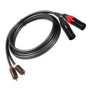2x Audio 5 Foot 2 XLR Male to 2 Male Patch Cable XLRF to Dual RCA Audio Cord
